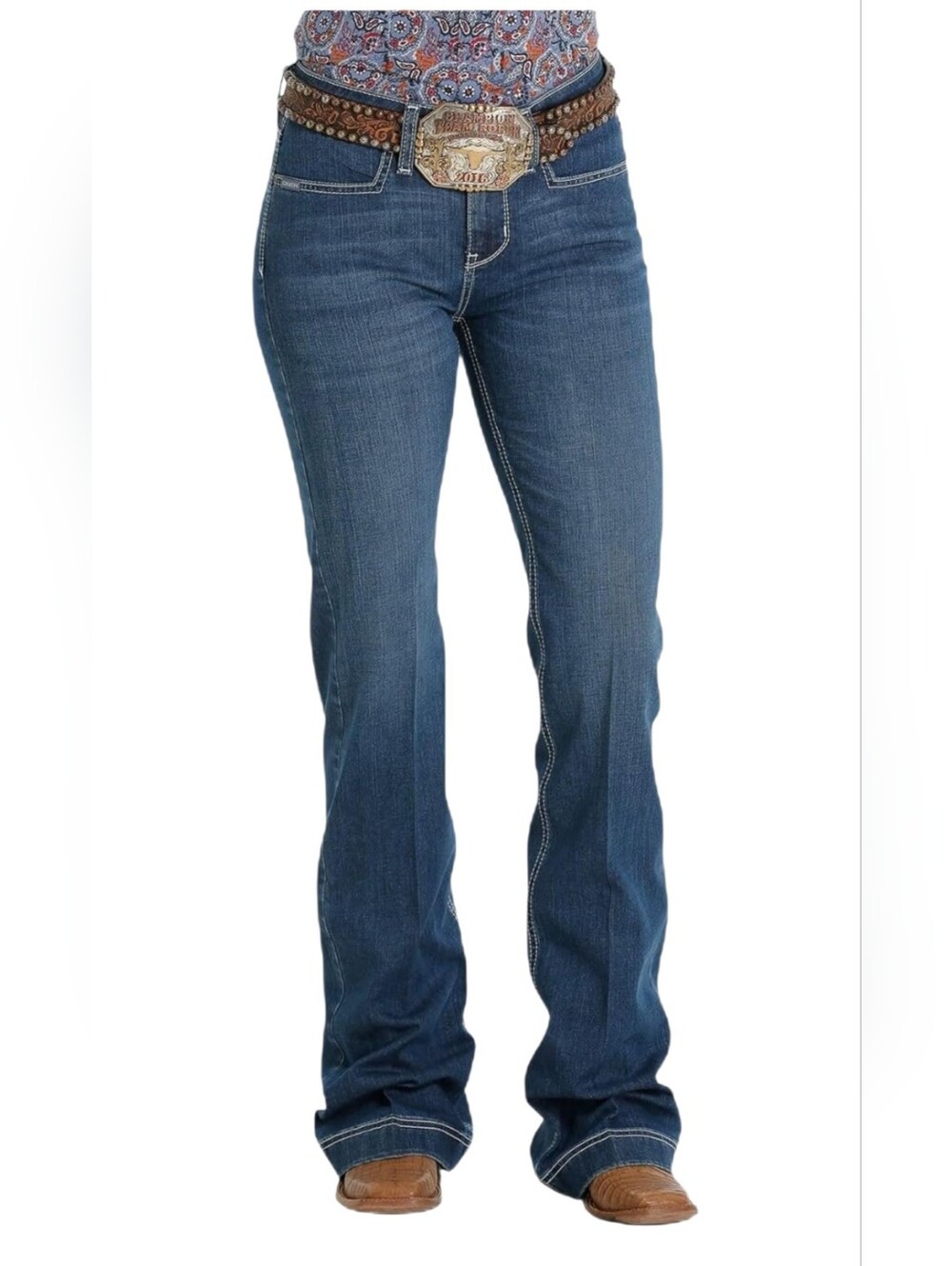 Cinch Ladies Lynden Slim Medium Stone Wash Bootcut Jeans MJ81454087 Size 28 5